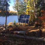 Solar panel on the lake